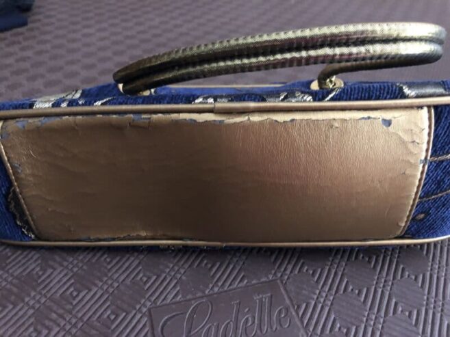 Ladies Blue & Gold Handbag