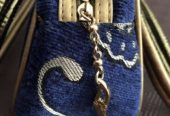 Ladies Blue & Gold Handbag
