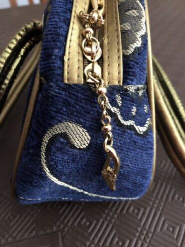 Ladies Blue & Gold Handbag