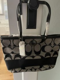 Coach-black-silver-tote-bag