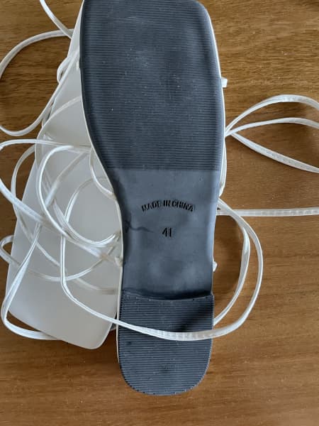 Ladies White Strappy Sandals