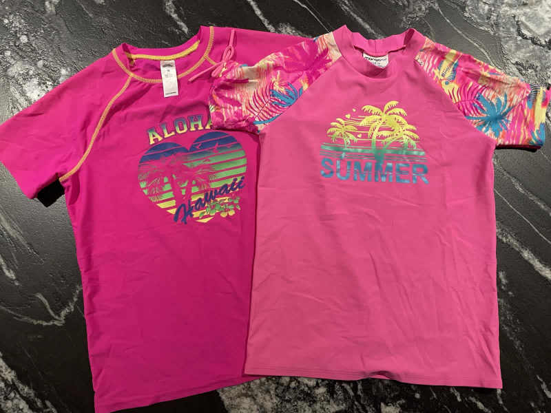 Girls Pink Rashies x2