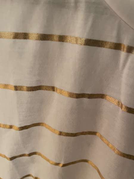 Miss Shop White Gold Stripe Top