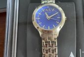 Armani Exchange Watch Gold Tone SS Blue Dial AX5418
