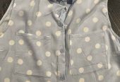 H&M Blue Polka Dot Top