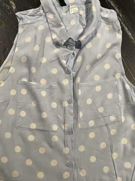 H&M Blue Polka Dot Top