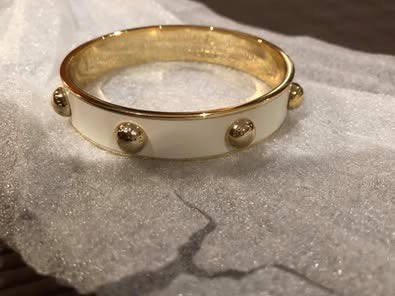 Coach white enamel bangle
