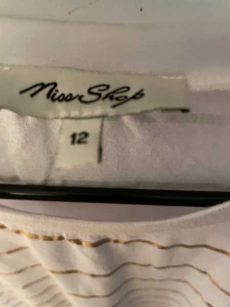 Miss Shop White Gold Stripe Top
