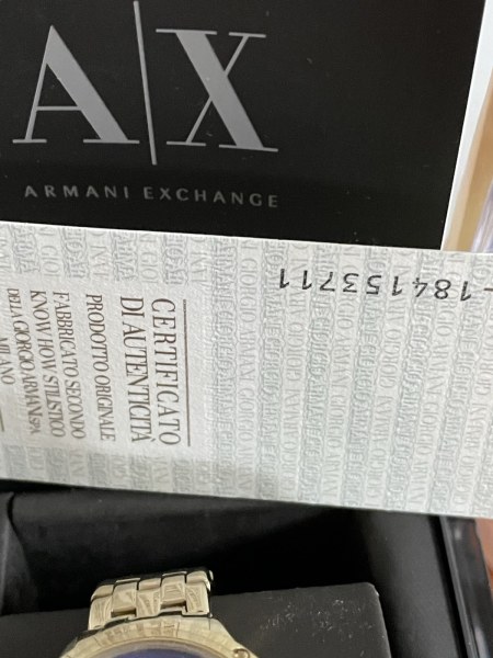 Armani Exchange Watch Gold Tone SS Blue Dial AX5418