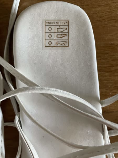 Ladies White Strappy Sandals