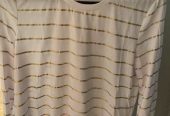 Miss Shop White Gold Stripe Top