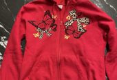 Girls Red Butterfly Hoodie