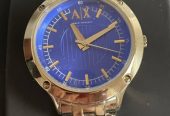 Armani Exchange Watch Gold Tone SS Blue Dial AX5418