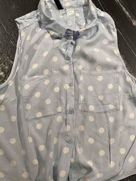 H&M Blue Polka Dot Top