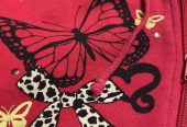 Girls Red Butterfly Hoodie