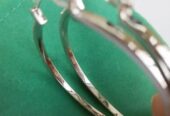 Earrings Sterling Silver Zirconia Hoop