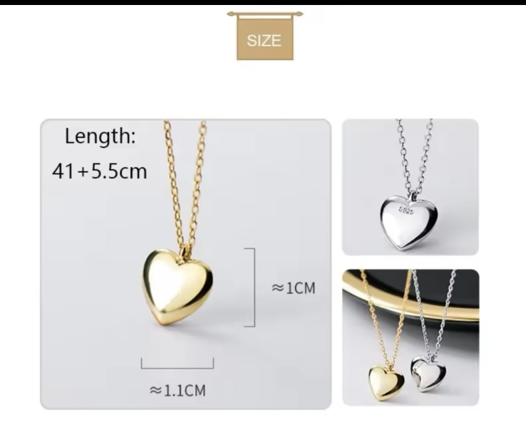 Necklace Sterling Silver with Heart Pendant