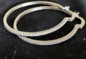 Earrings Sterling Silver Zirconia Hoop