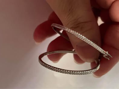 Earrings Sterling Silver Zirconia Hoop