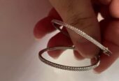 Earrings Sterling Silver Zirconia Hoop
