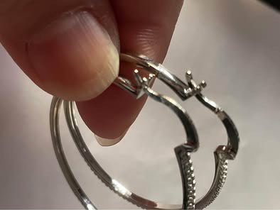 Earrings Sterling Silver Zirconia Hoop