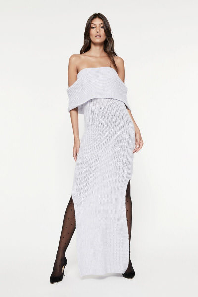 Bardot Knit Dress Off Shoulder light pink
