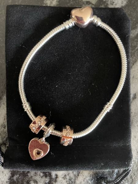 Bracelet Sterling Silver with Heart Charm