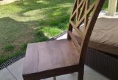 wood dining room table and chairs
