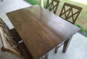 wood dining room table and chairs
