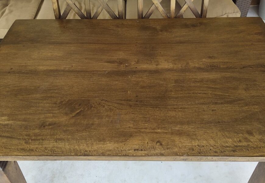 wood dining room table and chairs
