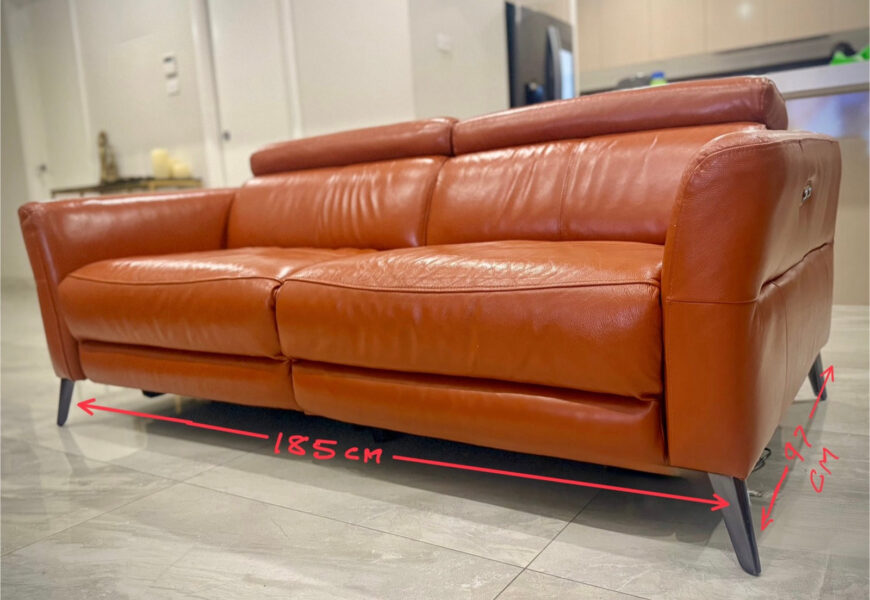 Electric Modern Leather Recliner Sofas x 3 Sofas