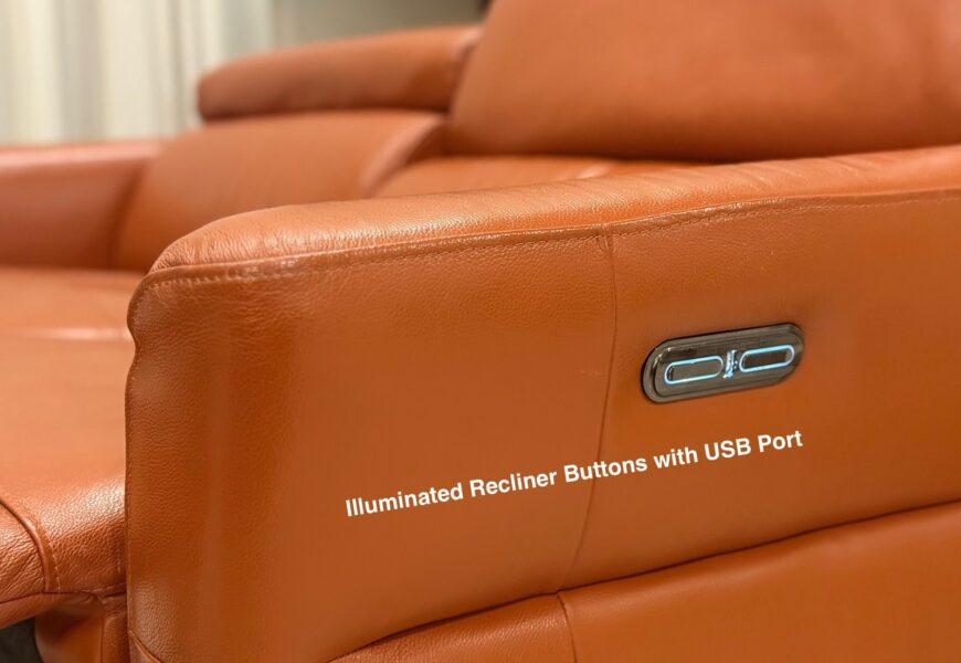 Electric Modern Leather Recliner Sofas x 3 Sofas