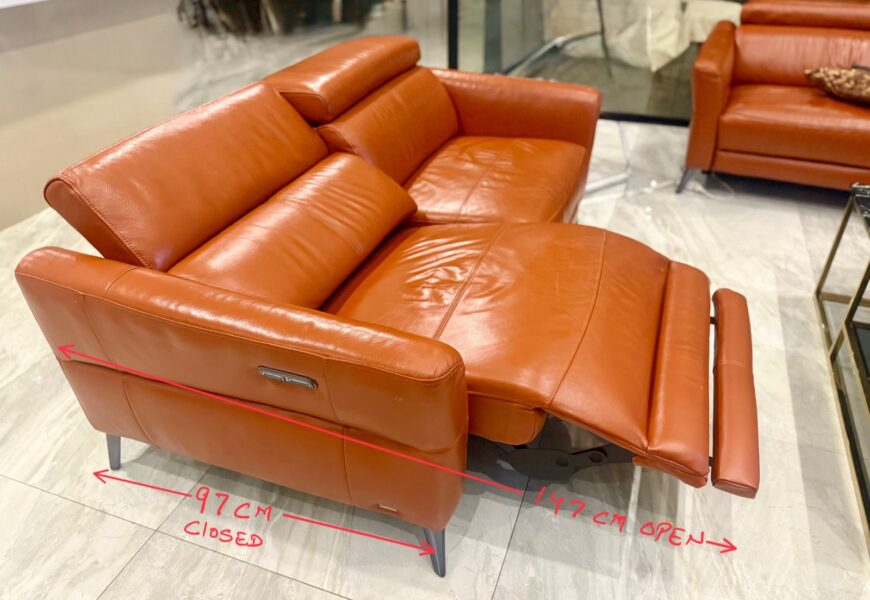 Electric Modern Leather Recliner Sofas x 3 Sofas