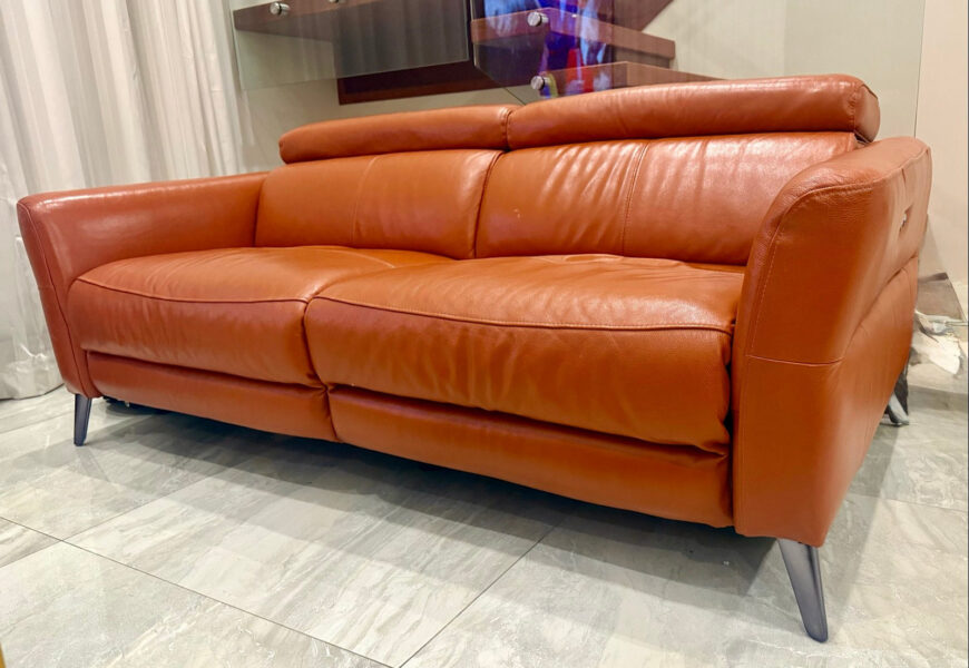 Electric Modern Leather Recliner Sofas x 3 Sofas